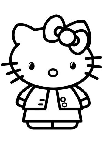 Gambar Hello Kitty Coloring Page